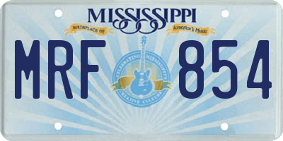MS license plate MRF854