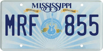 MS license plate MRF855