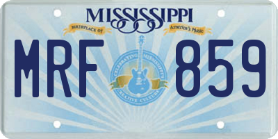 MS license plate MRF859