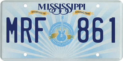 MS license plate MRF861