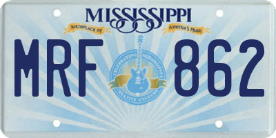 MS license plate MRF862