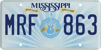 MS license plate MRF863