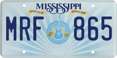 MS license plate MRF865