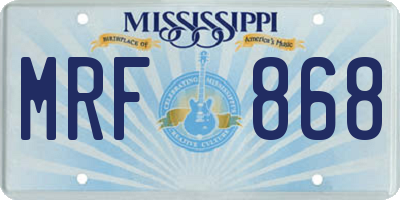 MS license plate MRF868