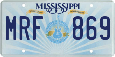MS license plate MRF869