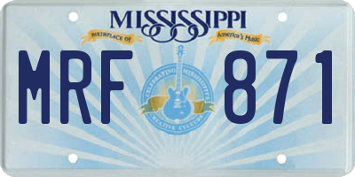 MS license plate MRF871
