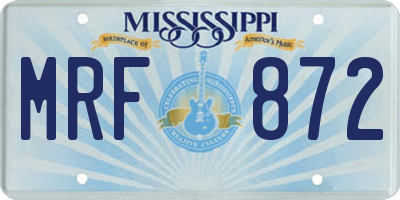 MS license plate MRF872
