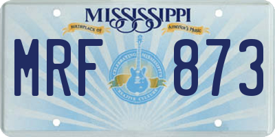 MS license plate MRF873
