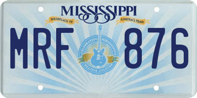 MS license plate MRF876