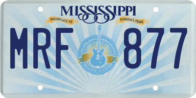 MS license plate MRF877
