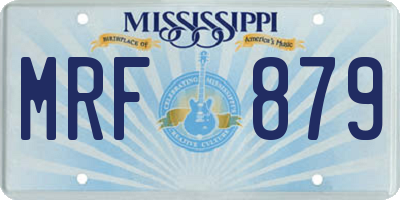 MS license plate MRF879
