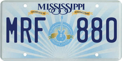 MS license plate MRF880