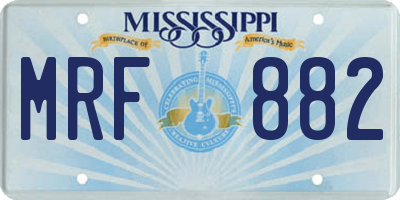MS license plate MRF882