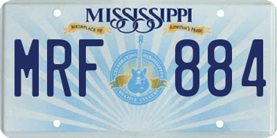 MS license plate MRF884