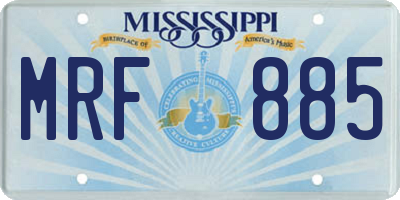 MS license plate MRF885
