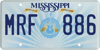 MS license plate MRF886