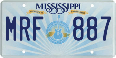 MS license plate MRF887