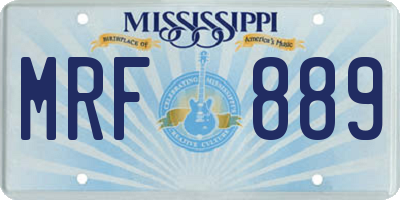 MS license plate MRF889