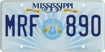 MS license plate MRF890