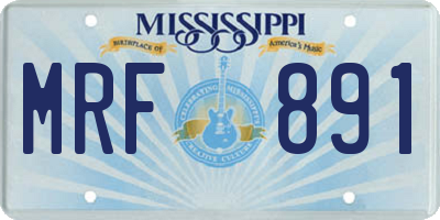 MS license plate MRF891