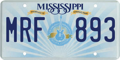 MS license plate MRF893