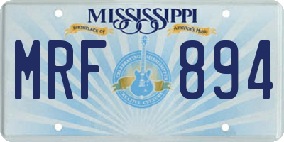 MS license plate MRF894