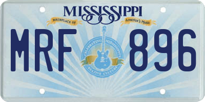MS license plate MRF896