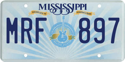 MS license plate MRF897