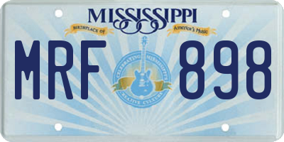 MS license plate MRF898