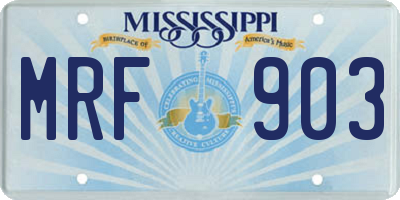 MS license plate MRF903