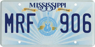 MS license plate MRF906