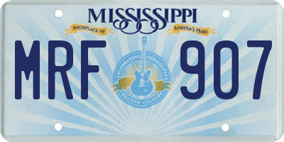 MS license plate MRF907