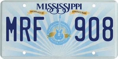 MS license plate MRF908