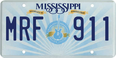 MS license plate MRF911
