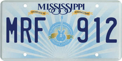MS license plate MRF912