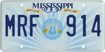 MS license plate MRF914