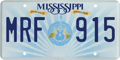 MS license plate MRF915