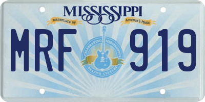 MS license plate MRF919
