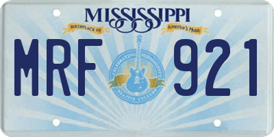 MS license plate MRF921