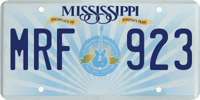 MS license plate MRF923