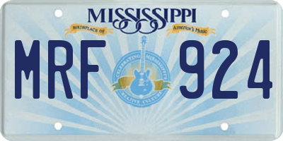 MS license plate MRF924