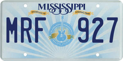 MS license plate MRF927
