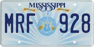 MS license plate MRF928