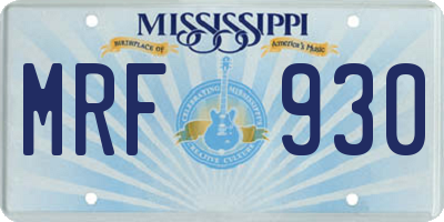 MS license plate MRF930