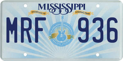 MS license plate MRF936