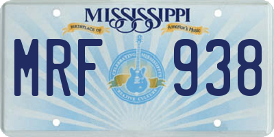 MS license plate MRF938