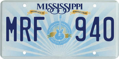 MS license plate MRF940