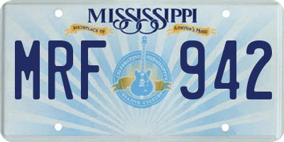 MS license plate MRF942