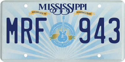 MS license plate MRF943