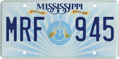 MS license plate MRF945